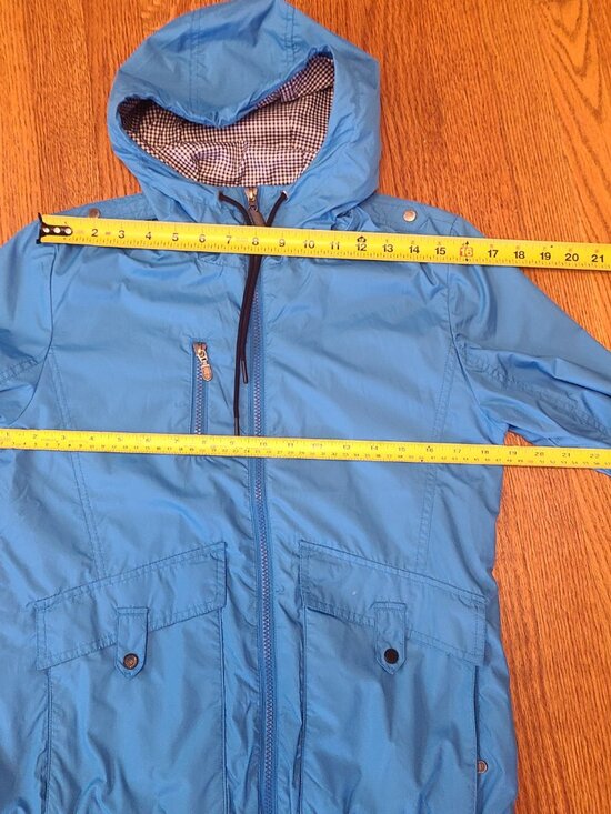 BONFIRE Bomber / Rain Jacket waterproof lined hooded Bright Blue Size Small - Picture 4 of 11
